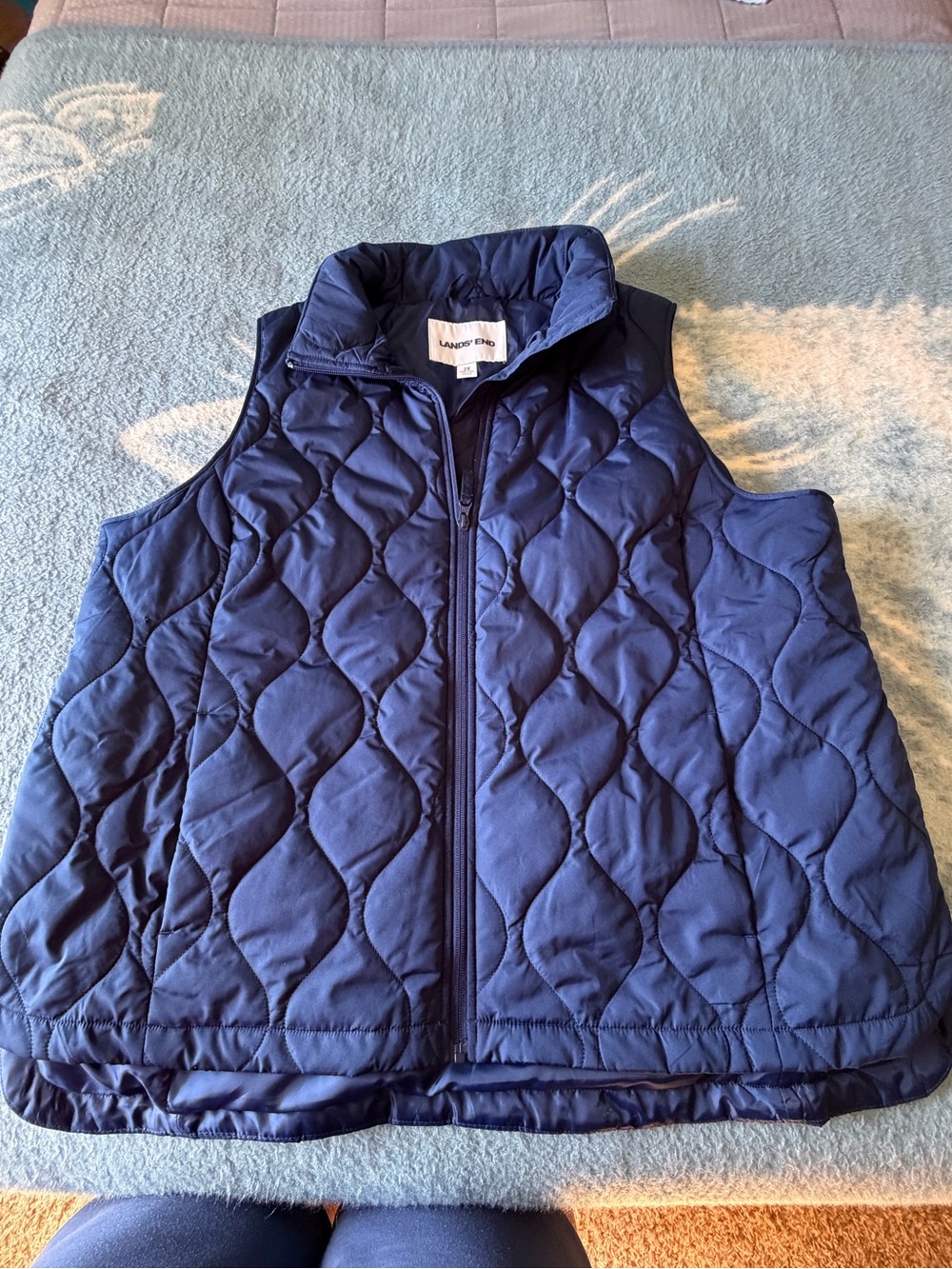 Lands End Women’s Navy Blue Quilted Insulated Vest 2XL